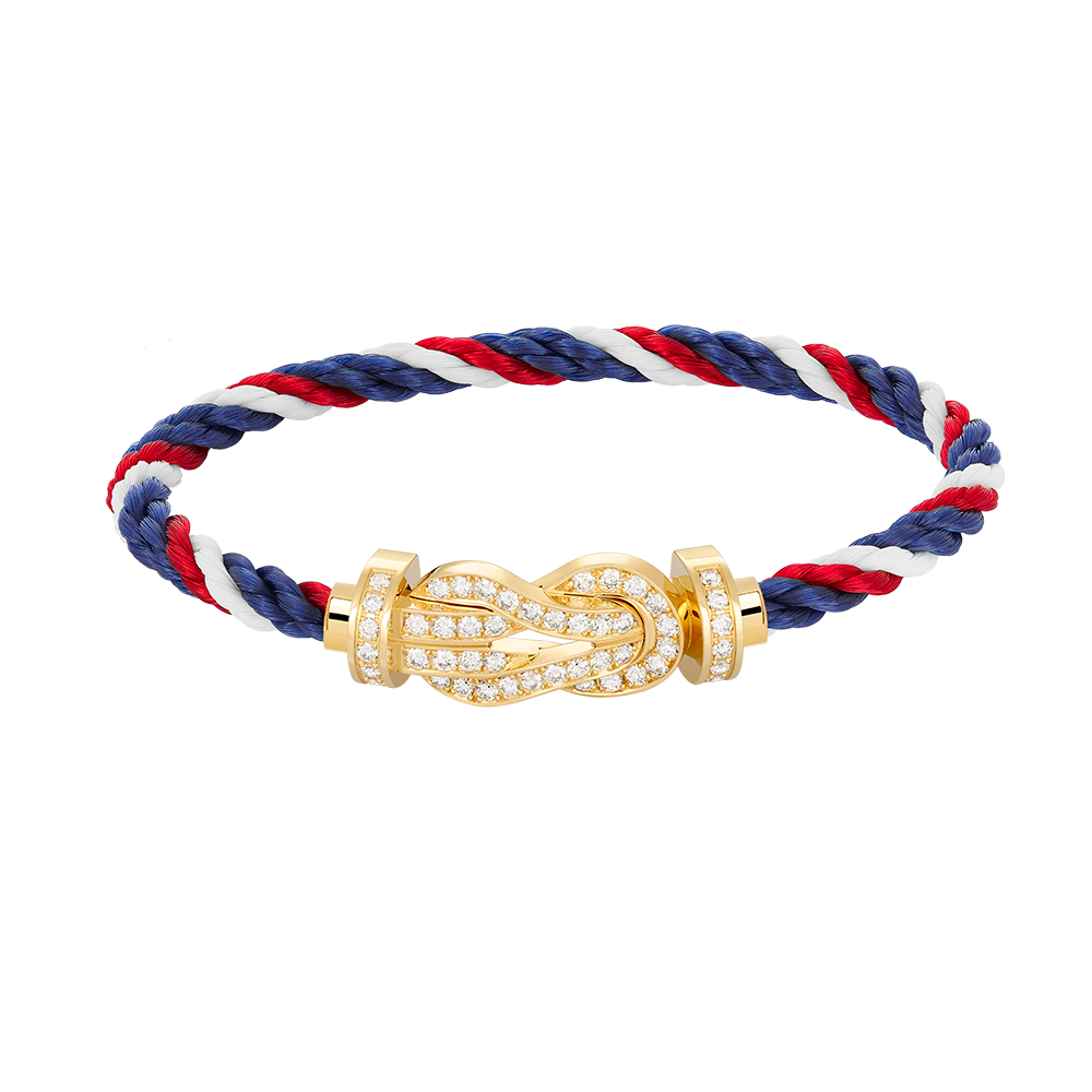 FRED CHANCE LARGE 8 FIGURE BUCKLE FULLDIAMOND BRACELET GOLD