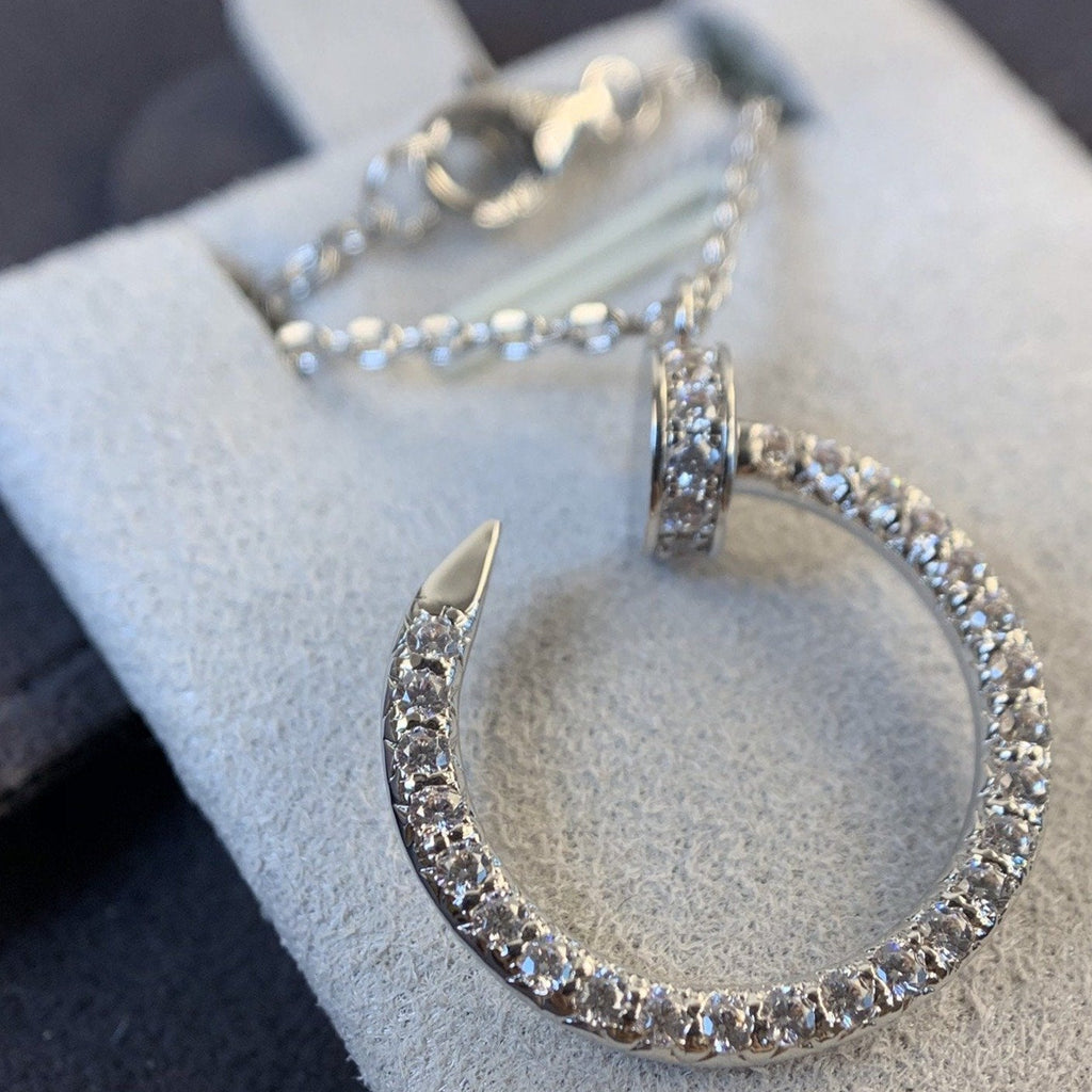 CARTIER JUSTE NECKLACE SILVER DIAMONDS