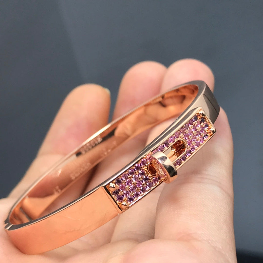 HERMES KELLY BRACELET PINK DIAMOND
