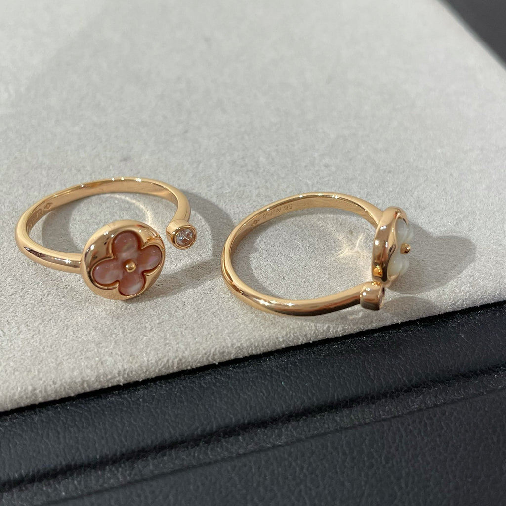 LOUIS VUITTON SUN 1 DIAMOND PINK MOP RING