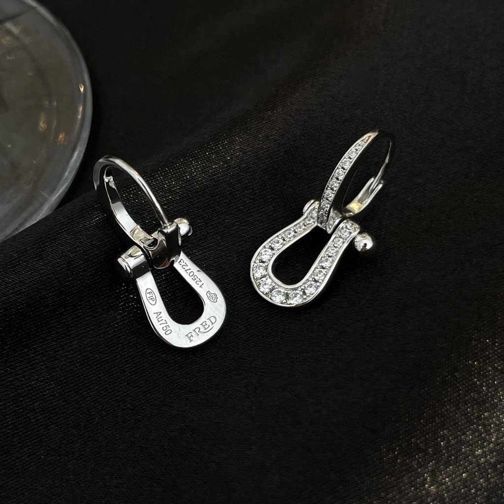 FRED FORCE 10 FULL DIAMOND DROP EARRINGS MEDIUM MODEL