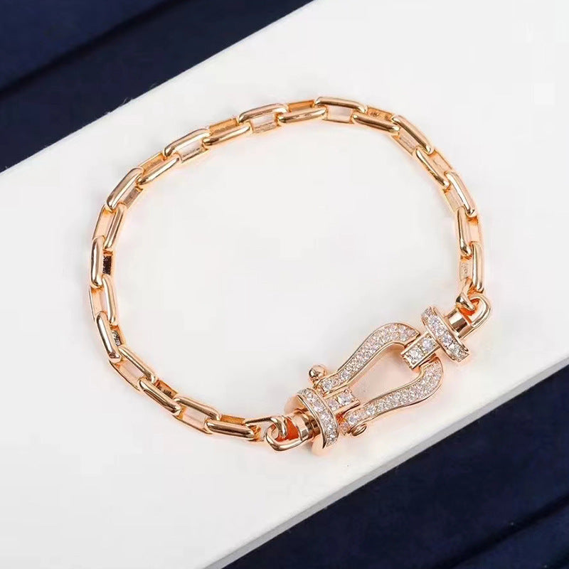 FRED FORCE LARGE HORSESHOE CLASP METAL BRACELET