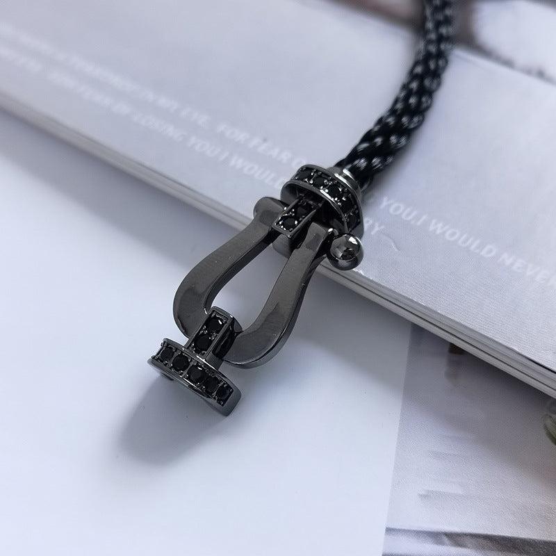 FRED FORCE LARGE SERIES HORSESHOE BLACK SAMURAI BRACELET